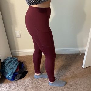 Dark red Lululemon leggings size 8